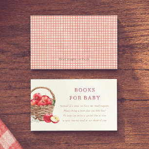 Apple Red Gingham Baby Shower Books For Baby Enclosure Card