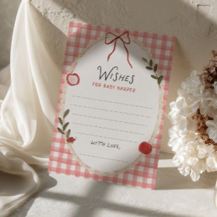 Apple Red Gingham Baby Shower Wishes for Baby