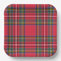 Apple Red Plaid Paper Plates