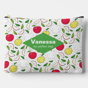 Apple Red Yellow Green Fruit Graphic Art Modern. Accessory Pouch