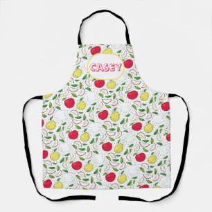 Apple Red Yellow Green Fruit Graphic Art Modern Apron