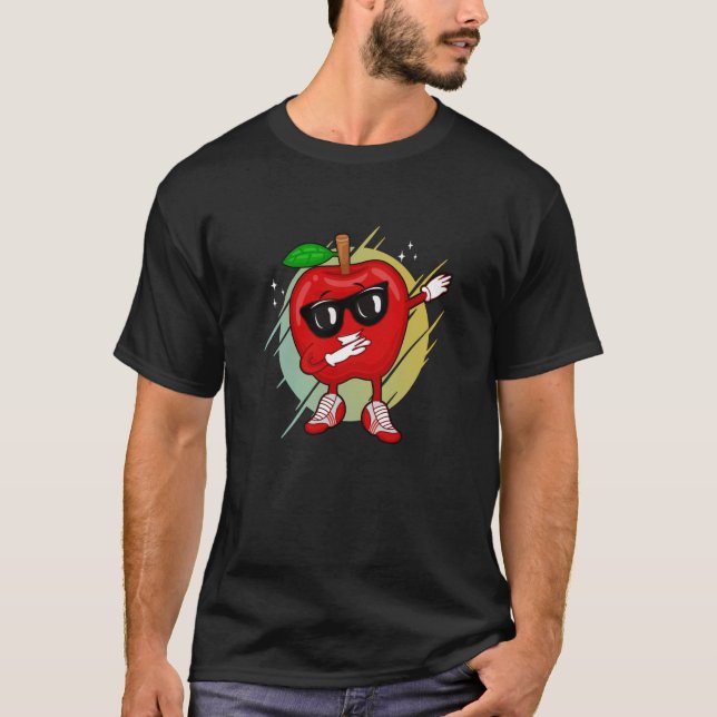 Apple Retro Dub Apple Pickers Fruit Farmer T-Shirt (Front)