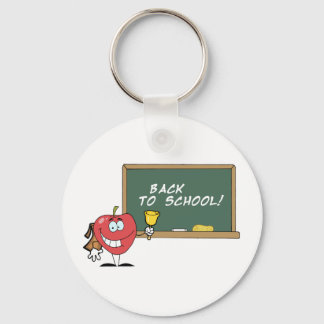 Apple Ringing A Bell In Front A School Chalk Board Key Ring