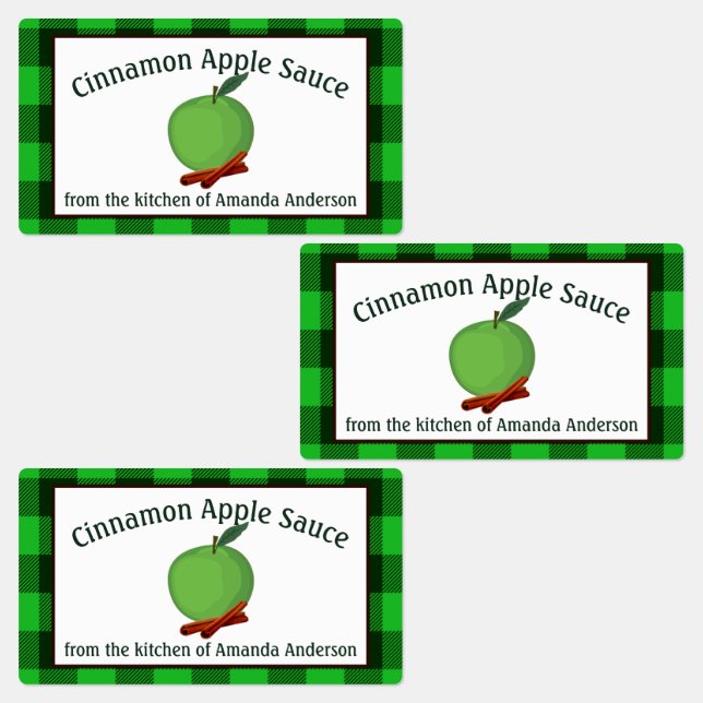 Apple Sauce Cinnamon Preserves G Plaid Food Label (Group)