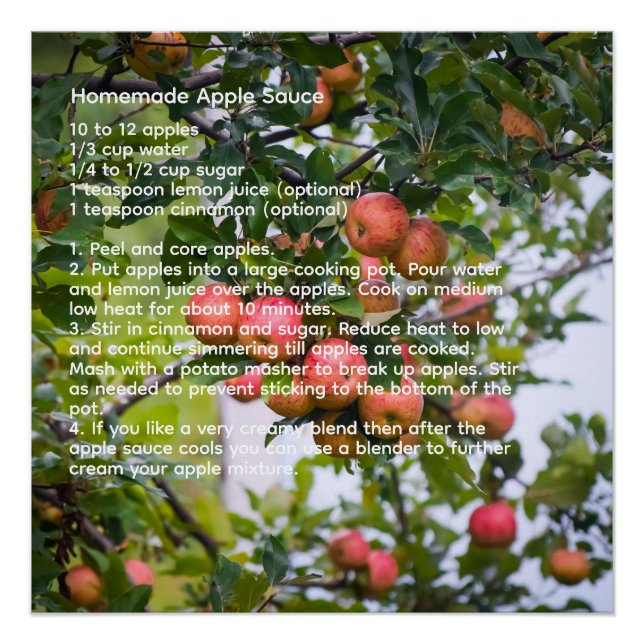 Apple Sauce Recipe Poster (Front)