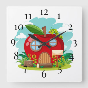 Apple School House Square Wall Clock