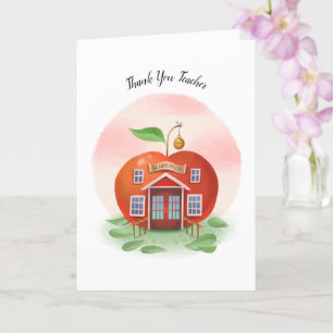 Apple Schoolhouse Teach Appreciation Thank You Card