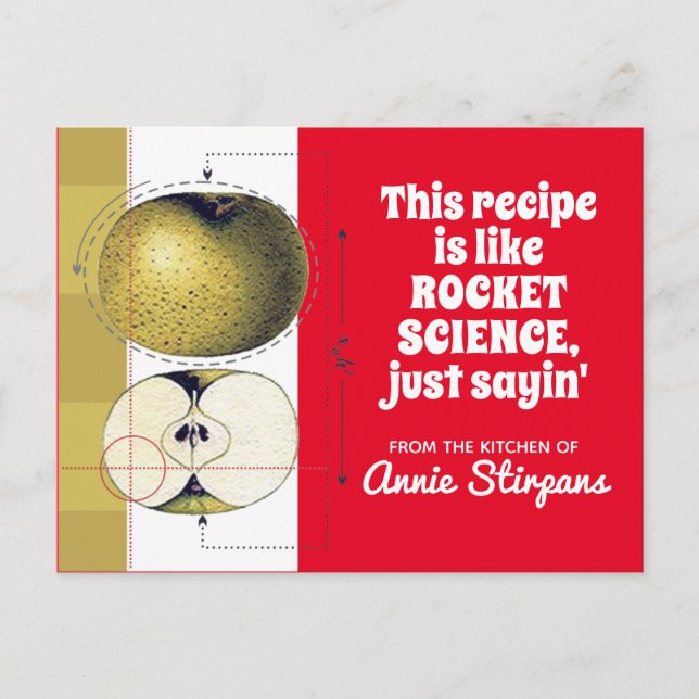 Apple science cooking baking cookbook recipe card (Front)