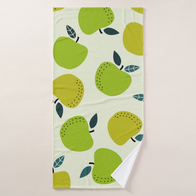 Apple seamless pattern. Fruit theme illustration.a Bath Towel (Bath Towel)