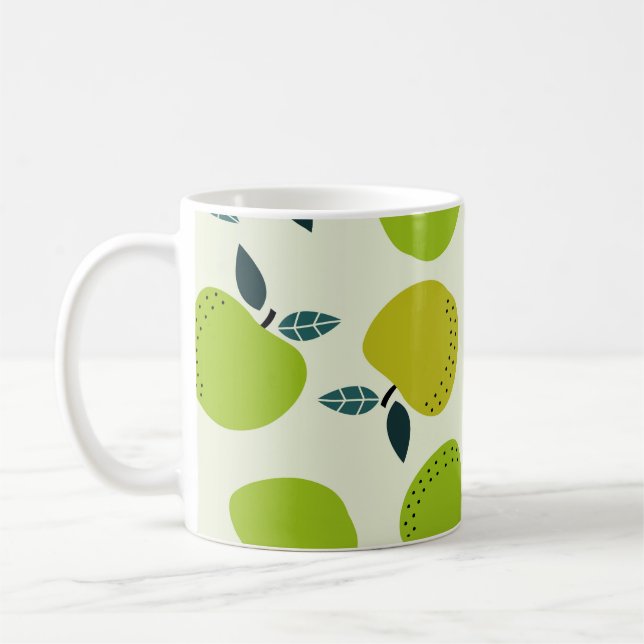 Apple seamless pattern. Fruit theme illustration.a Coffee Mug (Left)