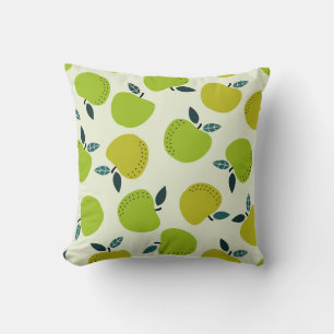 Apple seamless pattern. Fruit theme illustration.a Cushion