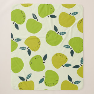 Apple seamless pattern. Fruit theme illustration.a Sherpa Blanket