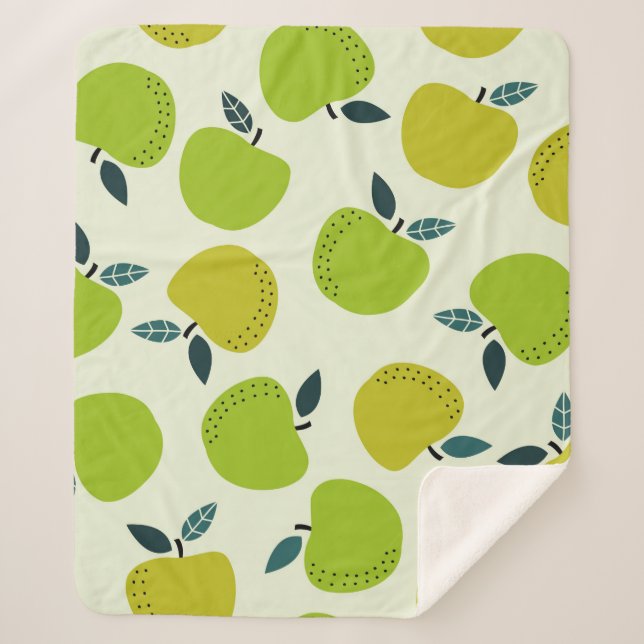 Apple seamless pattern. Fruit theme illustration.a Sherpa Blanket (Front)