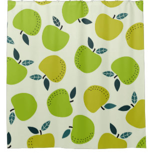 Apple seamless pattern. Fruit theme illustration.a Shower Curtain