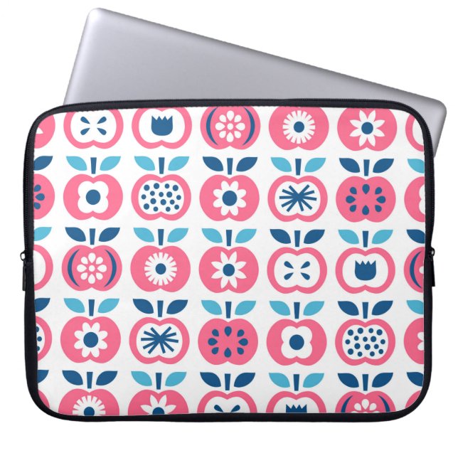 Apple seamless pattern. Set of colourful retro app Laptop Sleeve (Front)