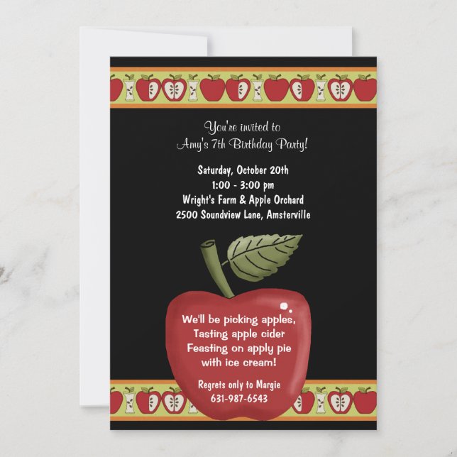 Apple Seeds - Party Invitation (Front)