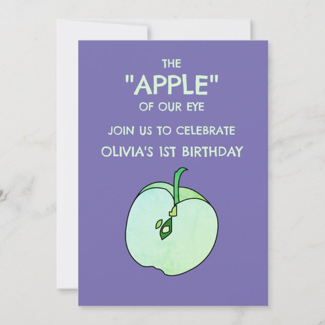 Apple Slice Fruit Kids Birthday Invitation (Front)
