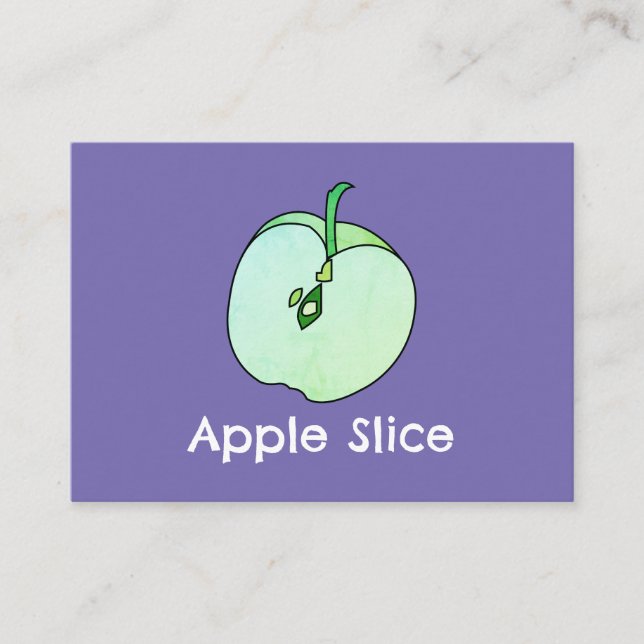 Apple Slice Fruit School Teacher Business Card (Front)