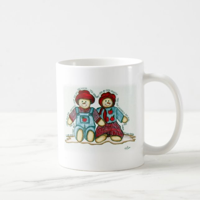 Apple Snowman Couple Coffee Mug (Right)