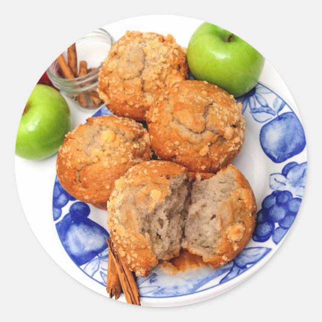 Apple Spice Muffin Classic Round Sticker (Front)
