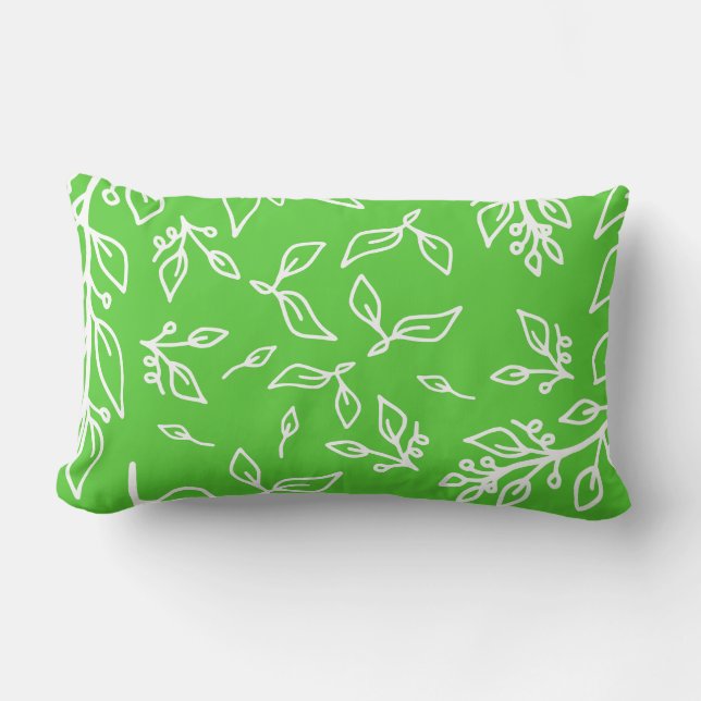 Apple Spring Green Floral Lumbar Cushion (Front)