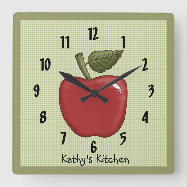Apple Square Wall Clock (Front)