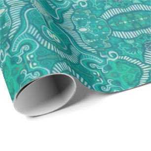 Apple Stripe Bohemian Arabesque Pattern Wrapping Paper