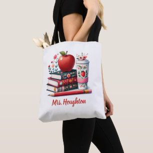 Apple Teacher Appreciation Book  Tote Bag