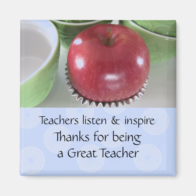 Apple Teacher Saying Magnet (Front)
