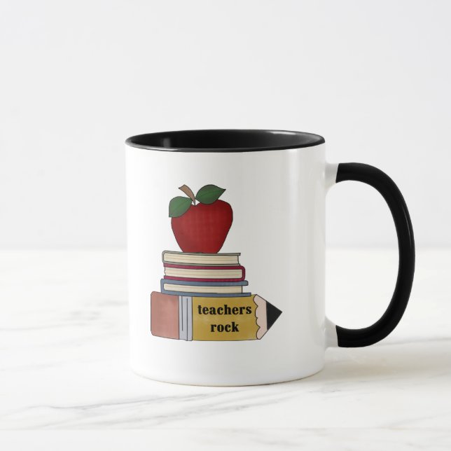 Apple Teachers Rock Tshirts and Gifts Mug (Right)