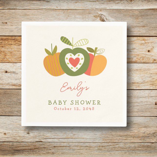 Apple Theme Fall Baby Shower Gender Neutral Napkin (Creator Uploaded)