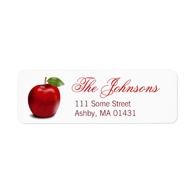 Apple Theme Personalised Return Address Labels (Front)
