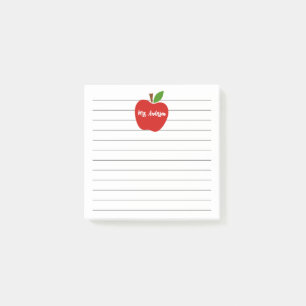 Apple Theme Teacher Name Post-it Notes