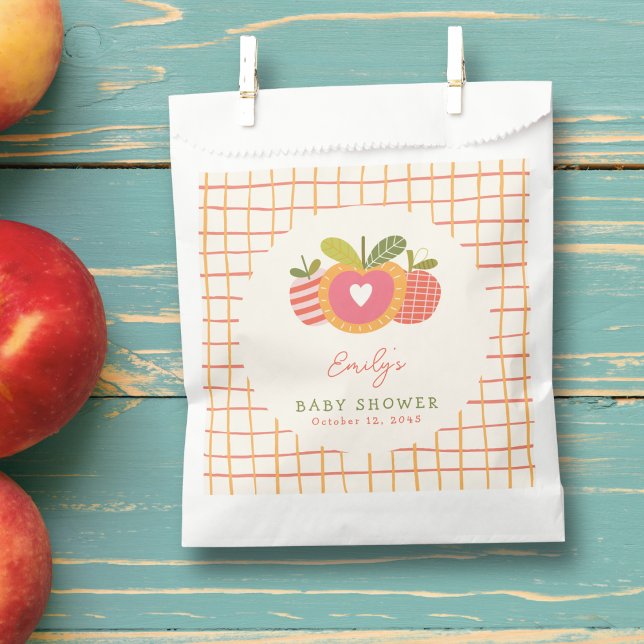  Apple Theme Whimsical Fall Baby Shower Orange Favour Bag (Creator Uploaded)