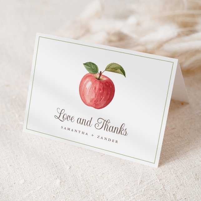 Apple Themed Baby Shower Thank You Card (Creator Uploaded)