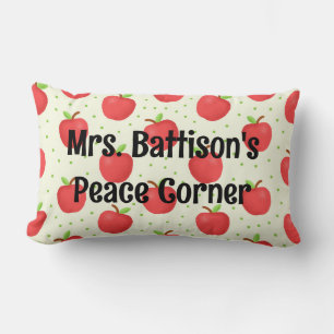apple themed, custom, Teacher's Reading Corner Lumbar Cushion