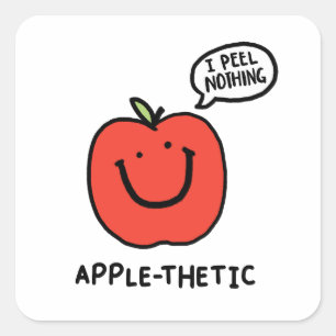 Apple-thetic Cute Fruit Apple Pun Sticker