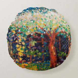 Apple Tree Blossom Round Cushion