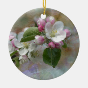 Apple Tree Blossoms Ceramic Ornament