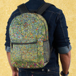 Apple Tree by Gustav Klimt, Vintage Art Nouveau Printed Backpack<br><div class="desc">Apple Tree (1912) by Gustav Klimt is a vintage Victorian Era Symbolism fine art painting. A nature scene with an apple tree in an orchard on a farm with ripe fruit and apple blossoms. The floral garden is in full bloom with spring flowers. About the artist: Gustav Klimt (1862-1918) was...</div>