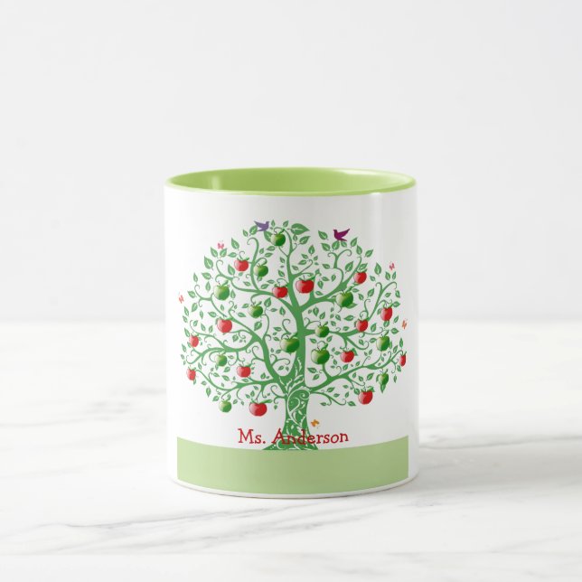 Apple Tree Custom Personalised Teacher Gift Mug (Center)