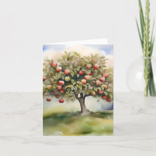 Apple Tree Day A - January 6 - Watercolor & Pen Holiday Card