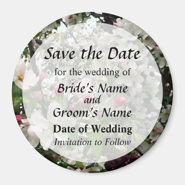 Apple Tree In Bloom Save the Date Magnet (Front)