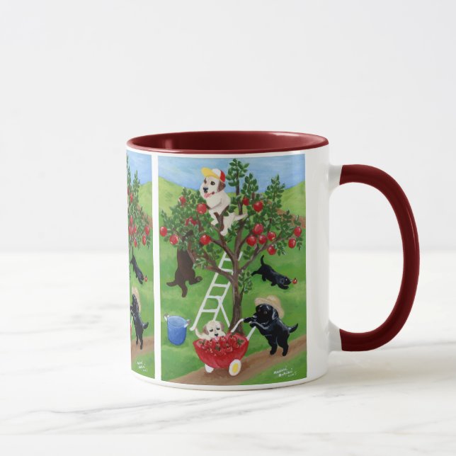Apple Tree Labradors Painting Mug (Right)