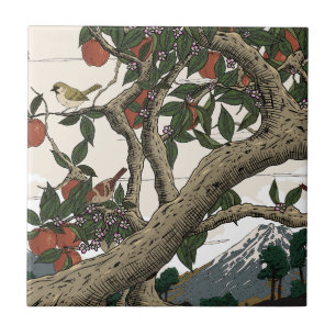 Apple Tree Landscape Ceramic Tile