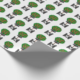 Apple Tree Topiary Red Black Tissue Paper