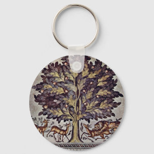 Apple Tree With Gazelles And Lions Key Ring
