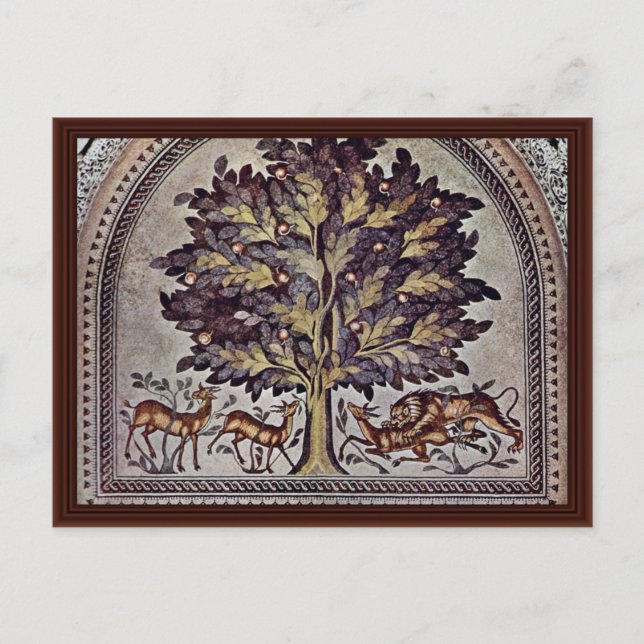 Apple Tree With Gazelles And Lions Postcard (Front)
