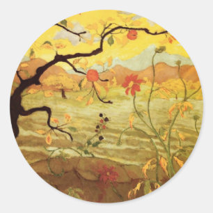 Apple Tree with Red Fruit Classic Round Sticker