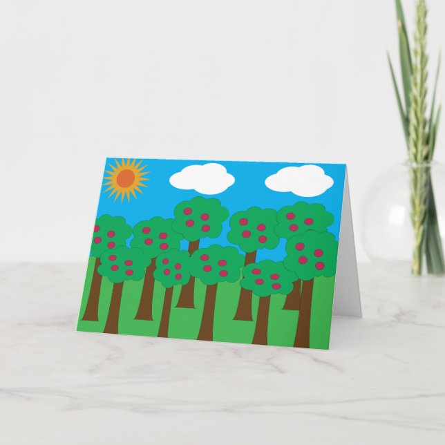 Apple Trees Greeting Cards (Front)